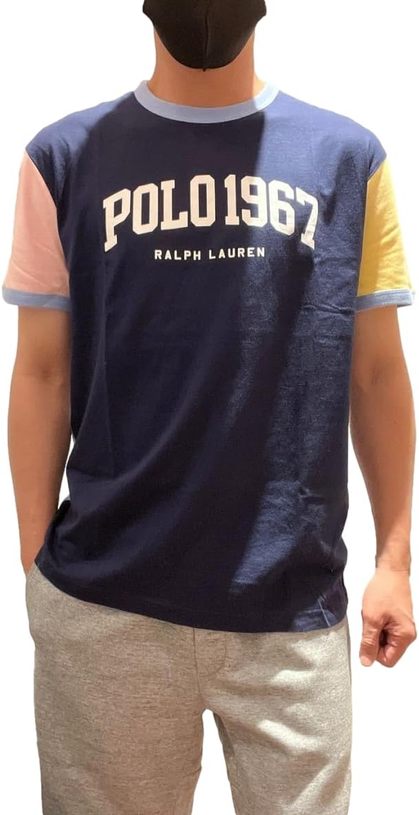 

Мужская футболка POLO RALPH LAUREN Classic Fit с круглым вырезом и принтом Big Pony, Colorblock 1967