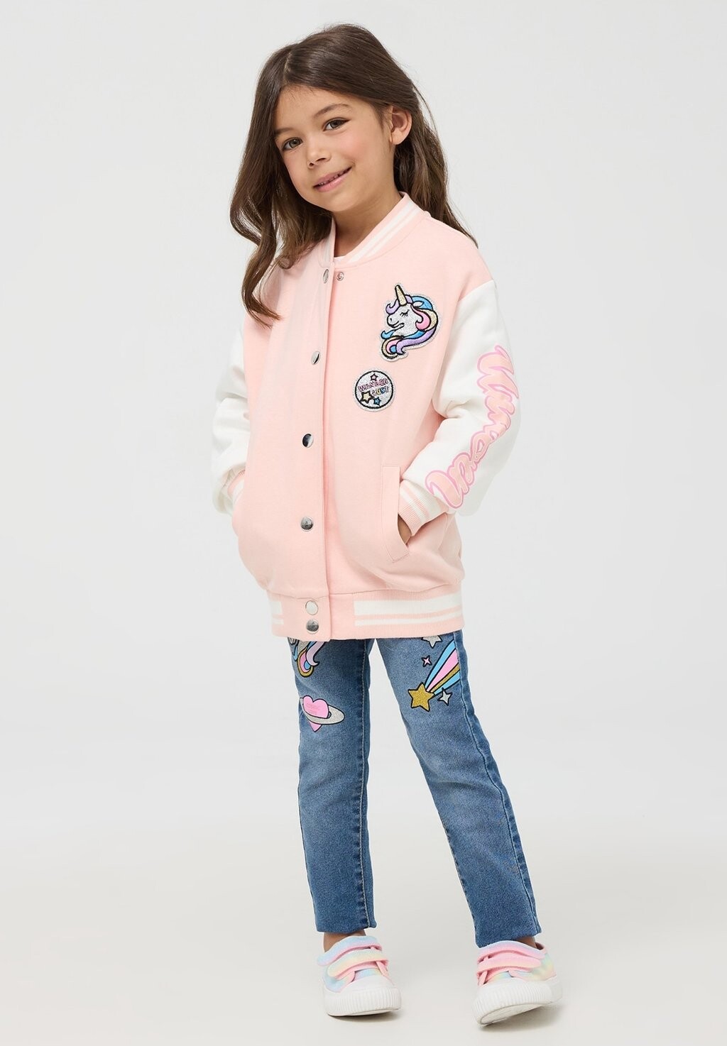 

Толстовка на молнии CON PATCH DI UNICORNI Terranova, пестрый розовый