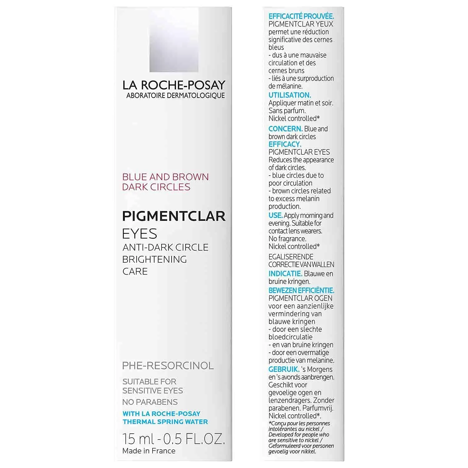 Крем для глаз La Roche-Posay Pigmentclar от темных кругов под глазами с кофеином, осветляет кожу под глазами и борется с темными кругами., blue — фото 2