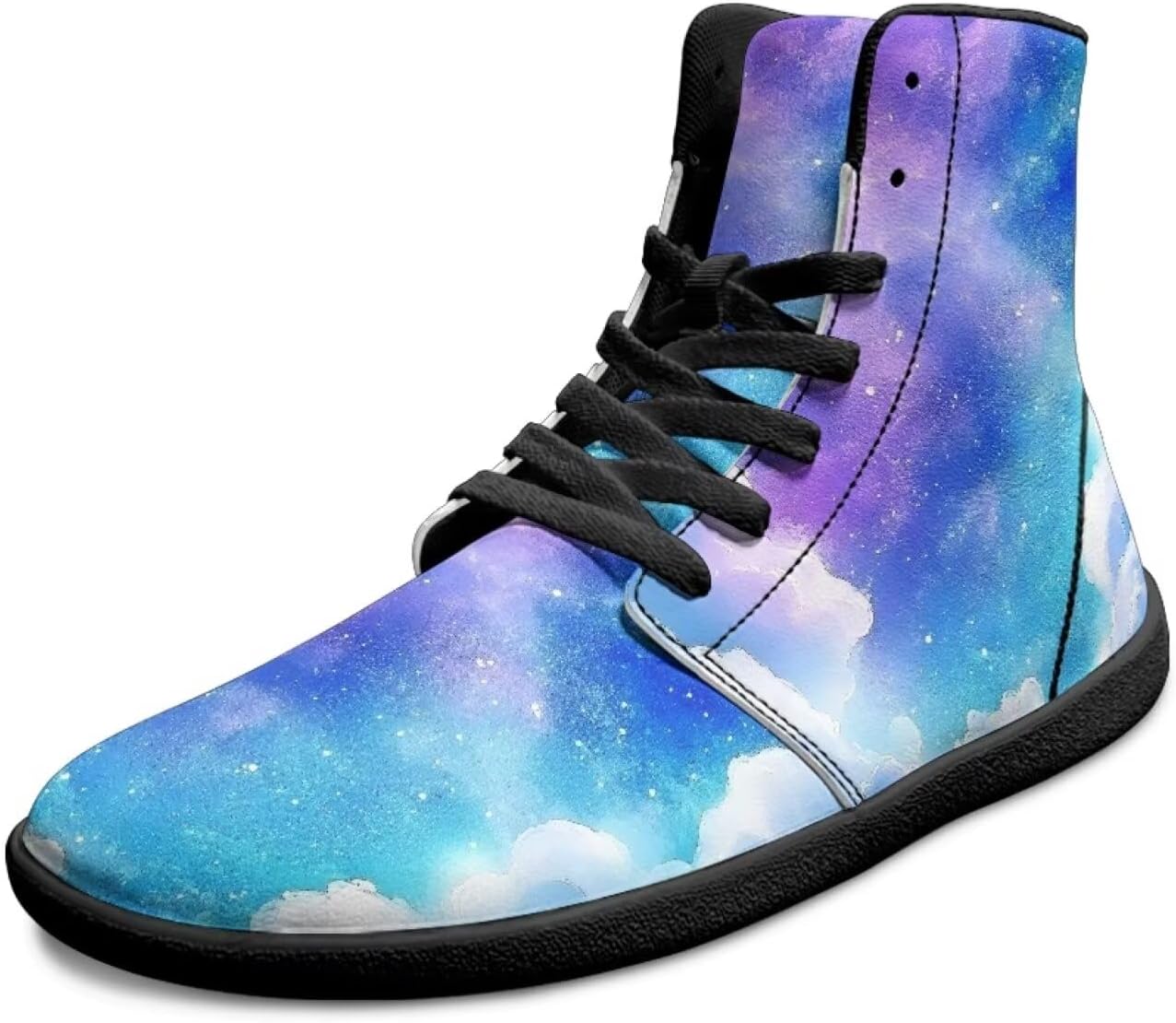 

Мужские высокие кроссовки Galaxy Print с широким носком, шнуровкой, противоскользящей подошвой для тренировок и бега Xixirimido, голубой