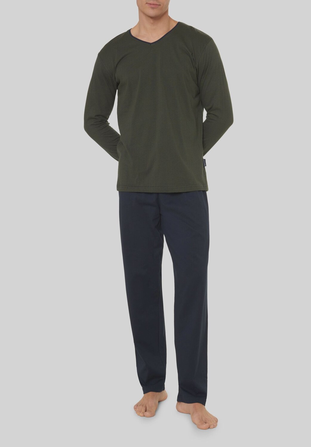 Пижама Tom Tailor V-Neck Logo, темно-зеленый — фото 2