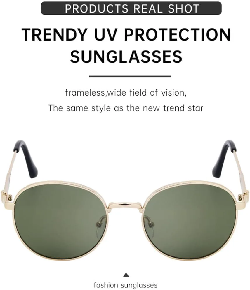 

Ретро круглые солнцезащитные очки в металлической оправе для женщин, роскошные, модные, винтажные солнцезащитные очки для женщин, стильные очки для вождения LVTFCO, 6