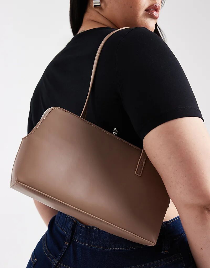 

Сумка через плечо ASOS DESIGN с узким ремешком и каркасом в цвете «гриб»