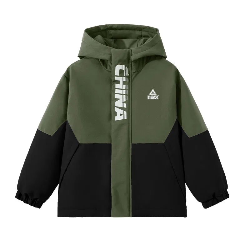 Детская пуховая куртка с капюшоном PEAK Army Green