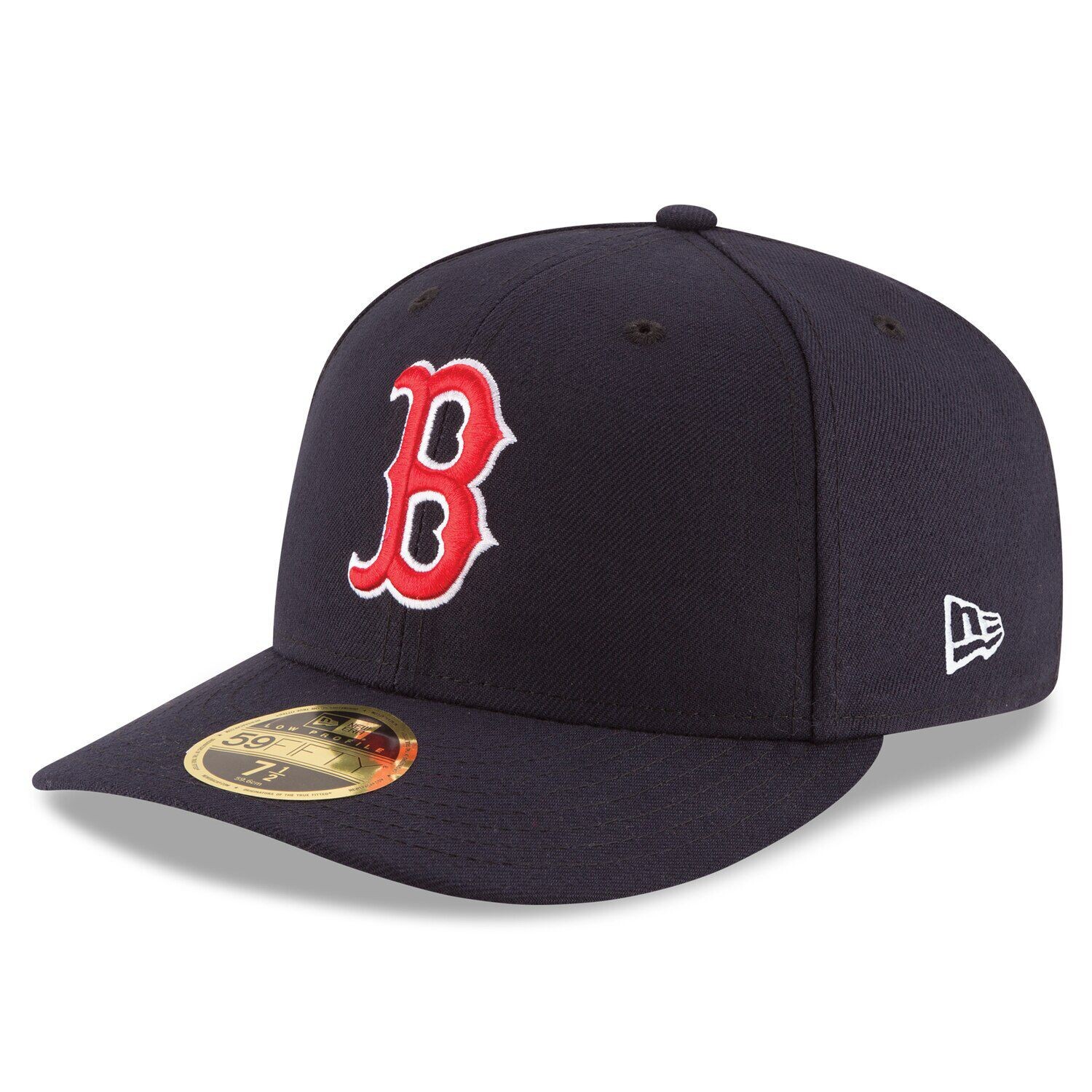 Мужская бейсболка New Era Navy Boston Red Sox Authentic Collection On Field Низкопрофильная игра 59FIFTY Облегающая шляпа — фото 3