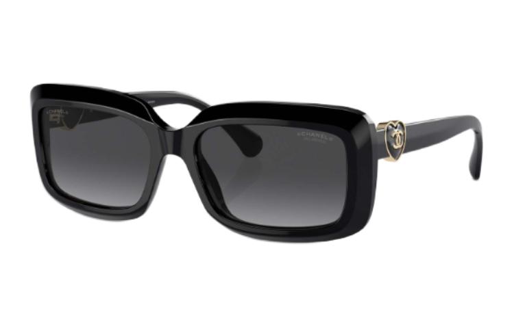 

Ацетатные солнцезащитные очки неправильной формы унисекс черные CHANEL