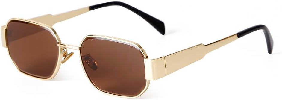 

Ретро металлические прямоугольные солнцезащитные очки для женщин и мужчин, роскошные винтажные солнцезащитные очки для женщин и мужчин, защита от ультрафиолета UV400 LVTFCO, C3