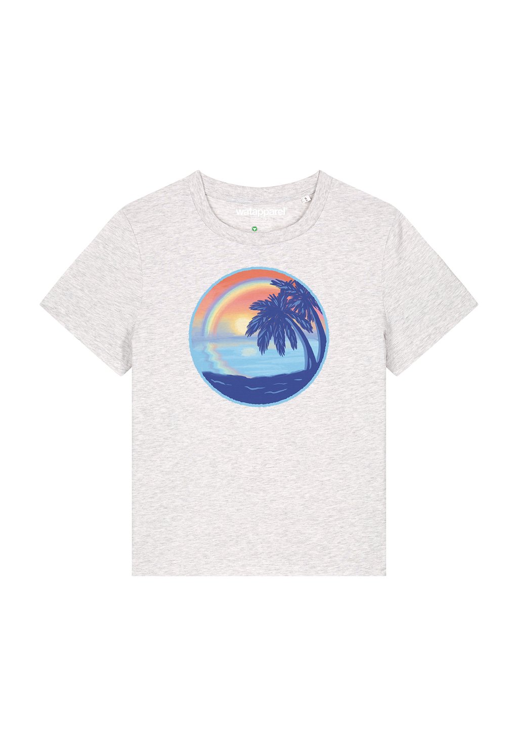 

Футболка с принтом SUNSET RAINBOW watapparel, серый