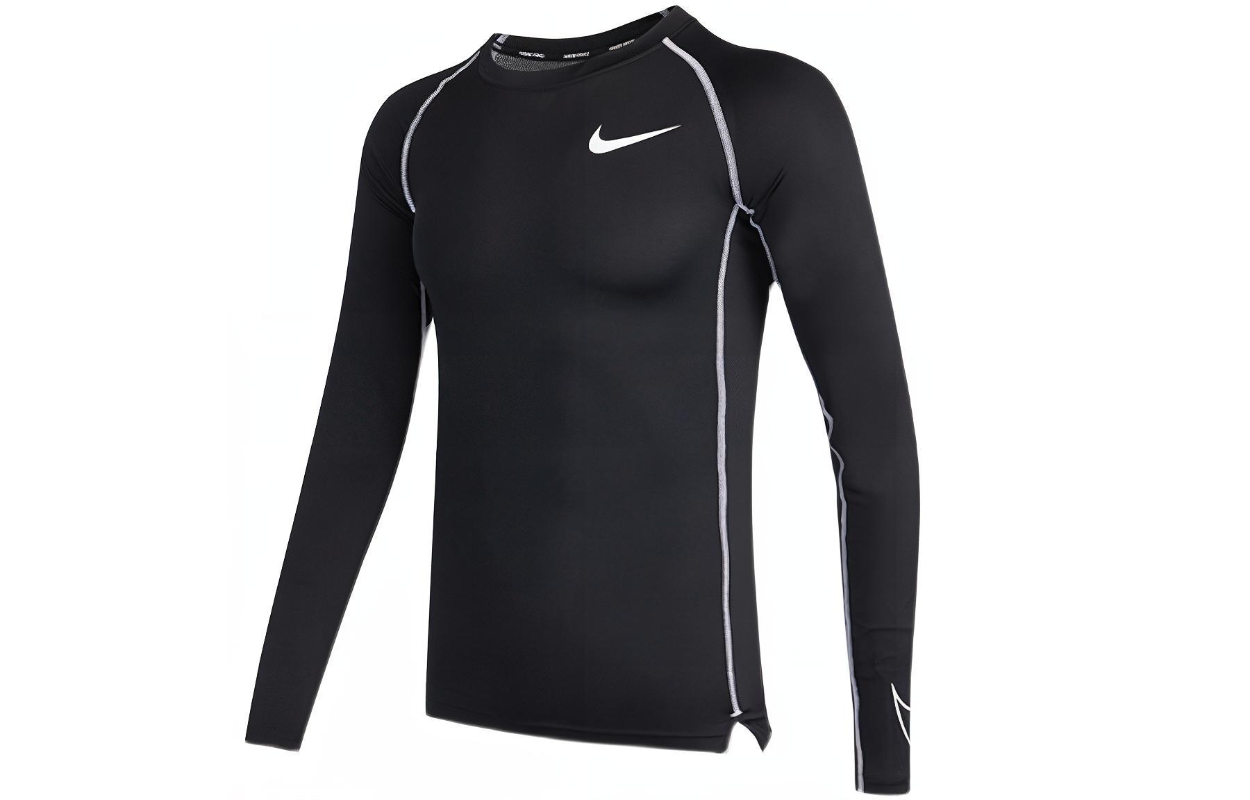 Pro Dri-FIT мужская футболка с принтом лонгслив Nike, черный — фото 3