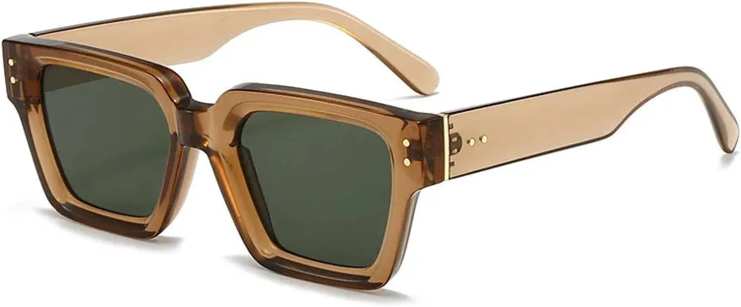 

Солнцезащитные очки Retro Rivets для женщин, модные солнцезащитные очки с градиентным переходом цвета, защита от УФ-излучения UV400 TVTBBVV, Oliver Dark Green