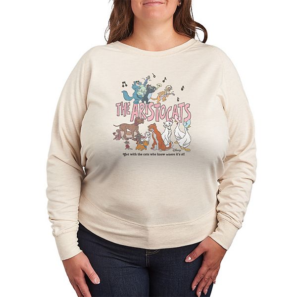 

Футболка с длинным рукавом French terry Plus size 's the aristocats Disney