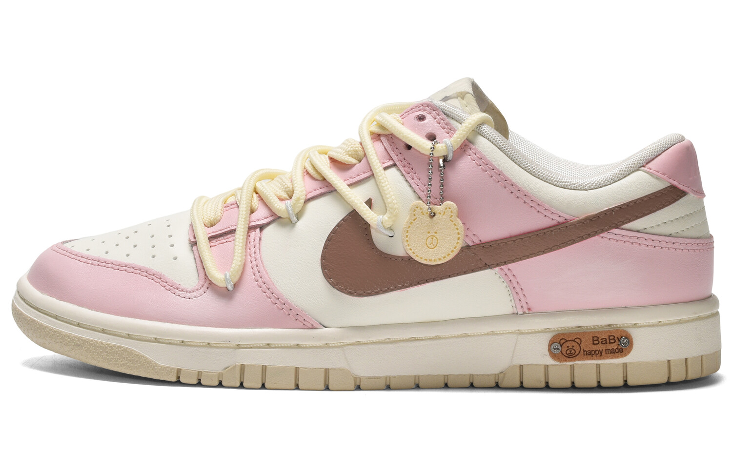 

Кроссовки Nike Dunk Skateboarding Shoes Men Low-top Pink/Yellow, розовый