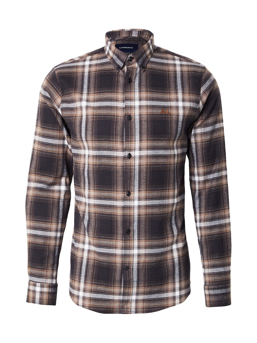 

Рубашка на пуговицах классического кроя Lindbergh, коричневый/темно-коричневый