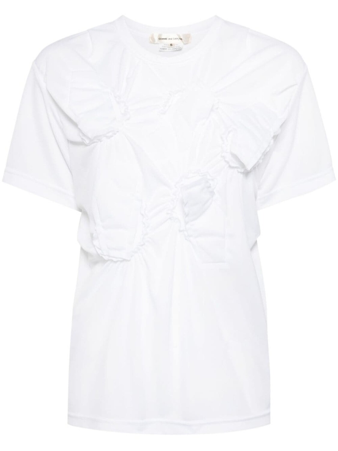 

Comme Des Garçons футболка из джерси со сборками, белый