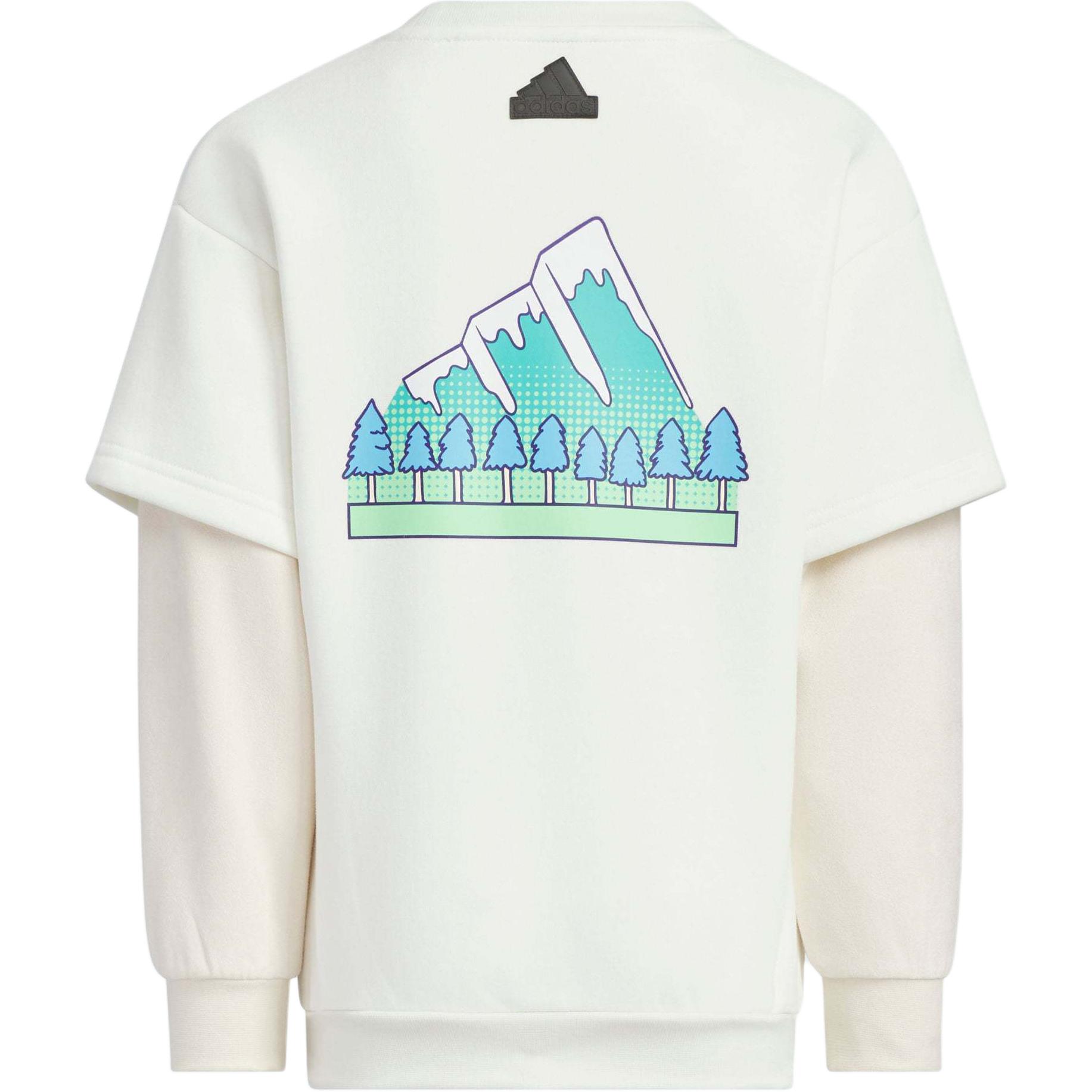 Adidas Толстовка Knit Crewneck Sweatshirt Jade White для детей 3-7 лет — фото 4