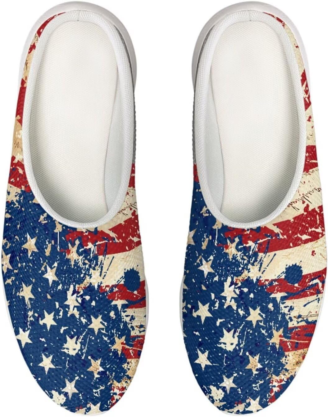 

Кроссовки Forchrinse Red Galaxy Space Mule для женщин и мужчин, с сеткой, легкие, без застежки, для ходьбы, American Flag