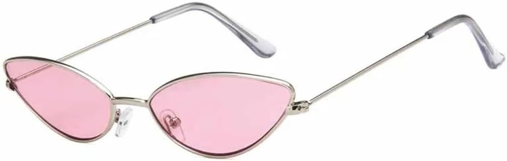 

Ретро маленькие солнцезащитные очки «кошачий глаз», стильные женские очки в узкой оправе, защита от УФ-излучения UV400, золотисто-серо-красные, для женщин VVTWSSW, Silver Pink