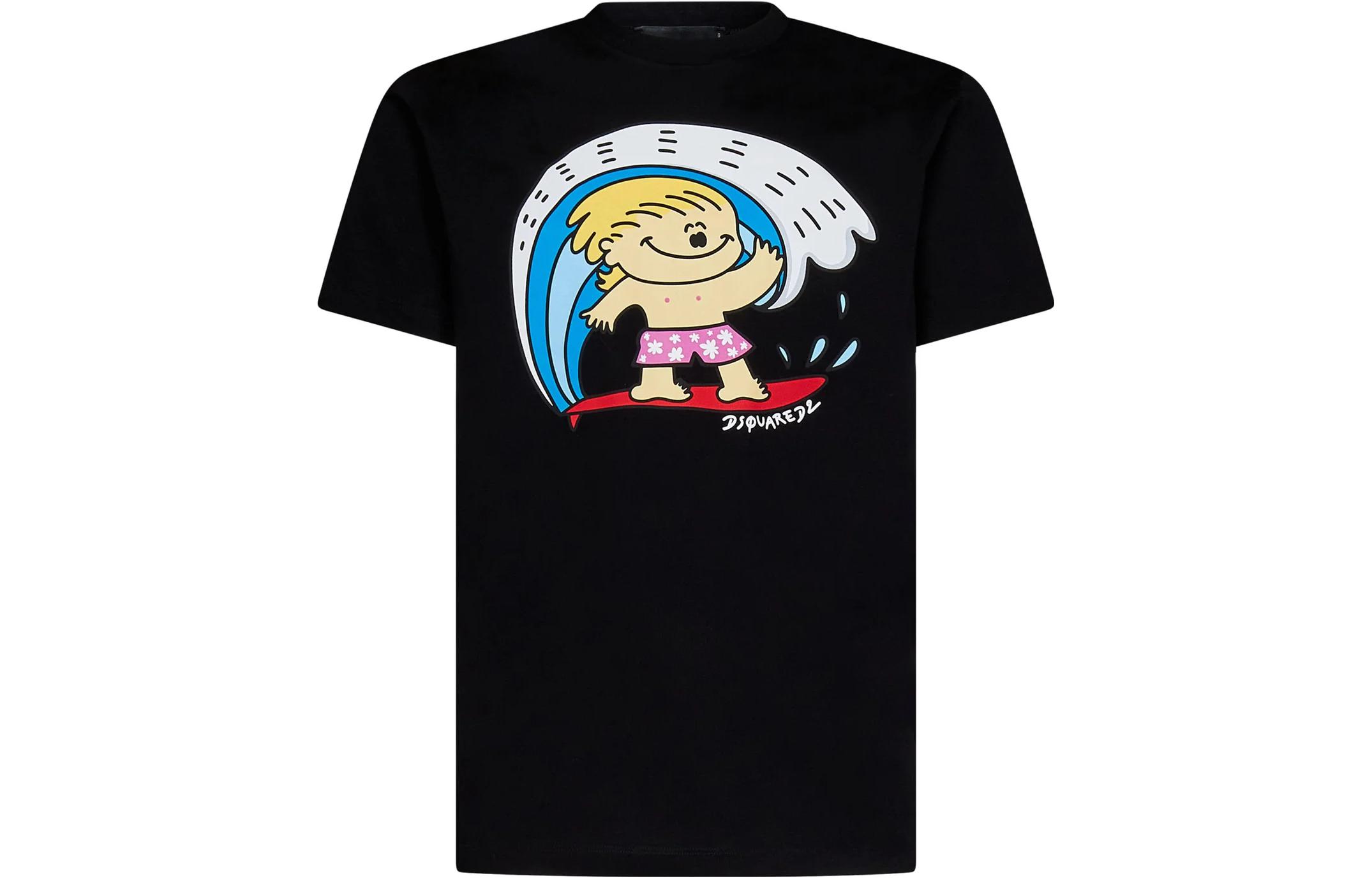 

Графическая футболка с принтом Crewneck DSQUARED 2, черный