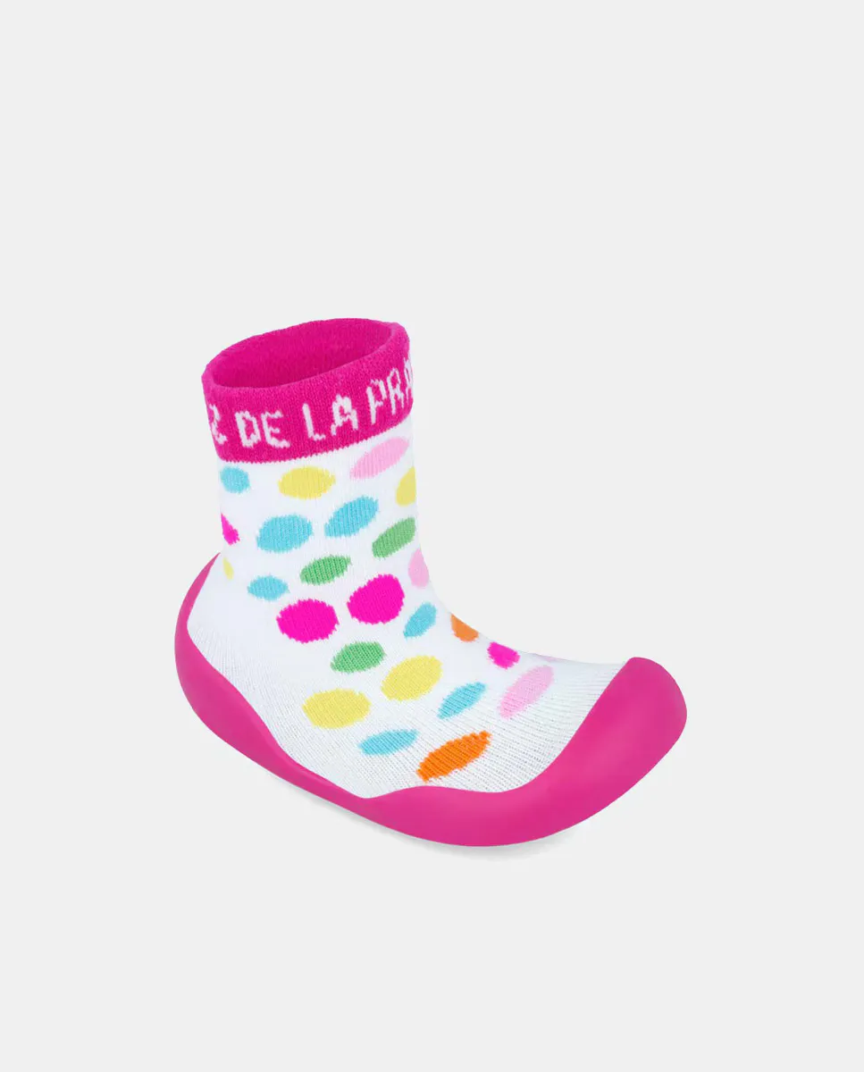 

Закрытые домашние тапочки для девочек в горошек Agatha Ruiz de la Prada, белый