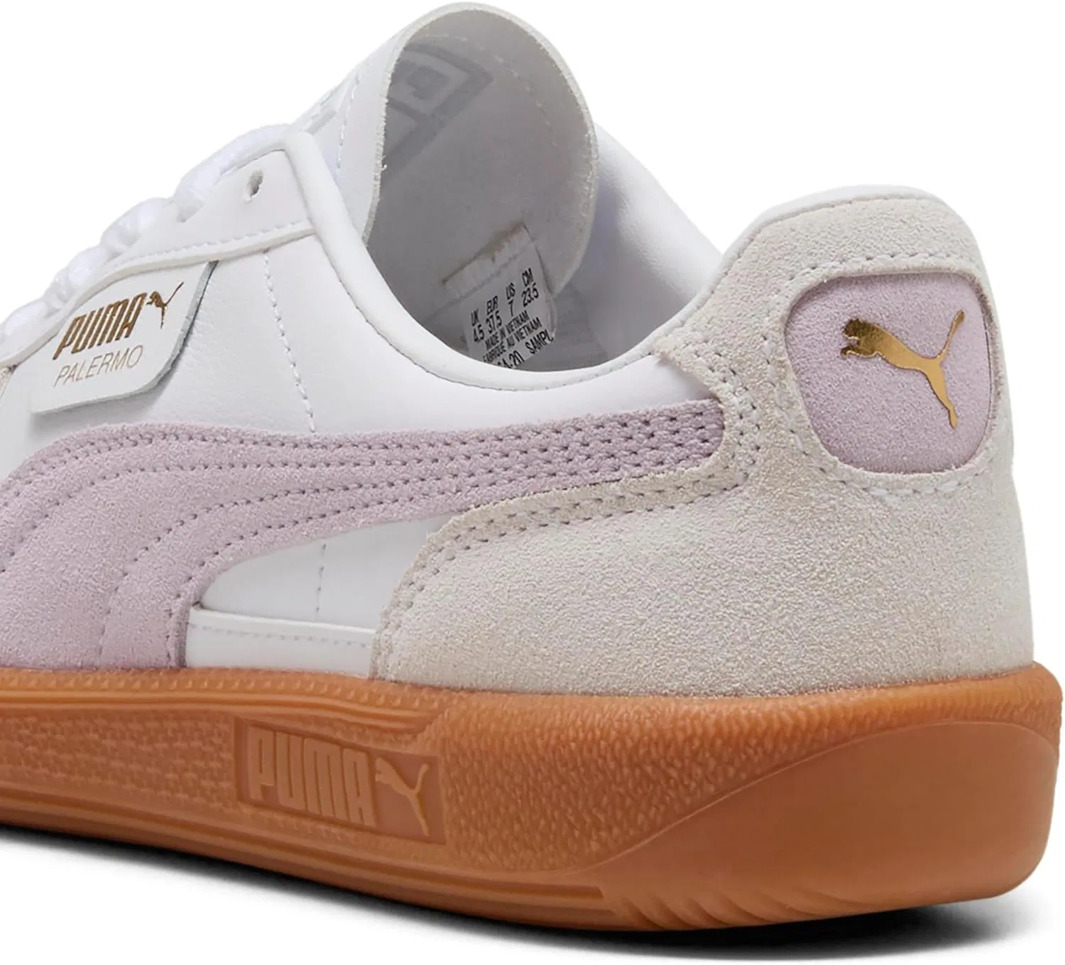 Кроссовки Puma Palermo Leather, Puma White/Lilac Frost, 25 цветов — фото 2