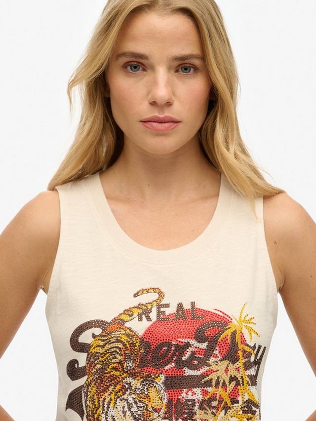 Винтажная майка с логотипом Tokyo и круглым вырезом Superdry, Pumice Stone — фото 4
