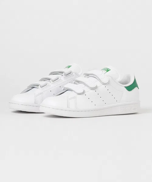 Унисекс кроссовки из натуральной кожи Stan Smith CF adidas белый с зелёным