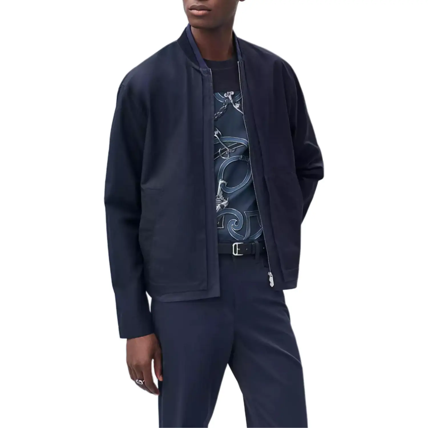 HERMES Куртка SS25 мужская морская синяя, Marine Blue — фото 2