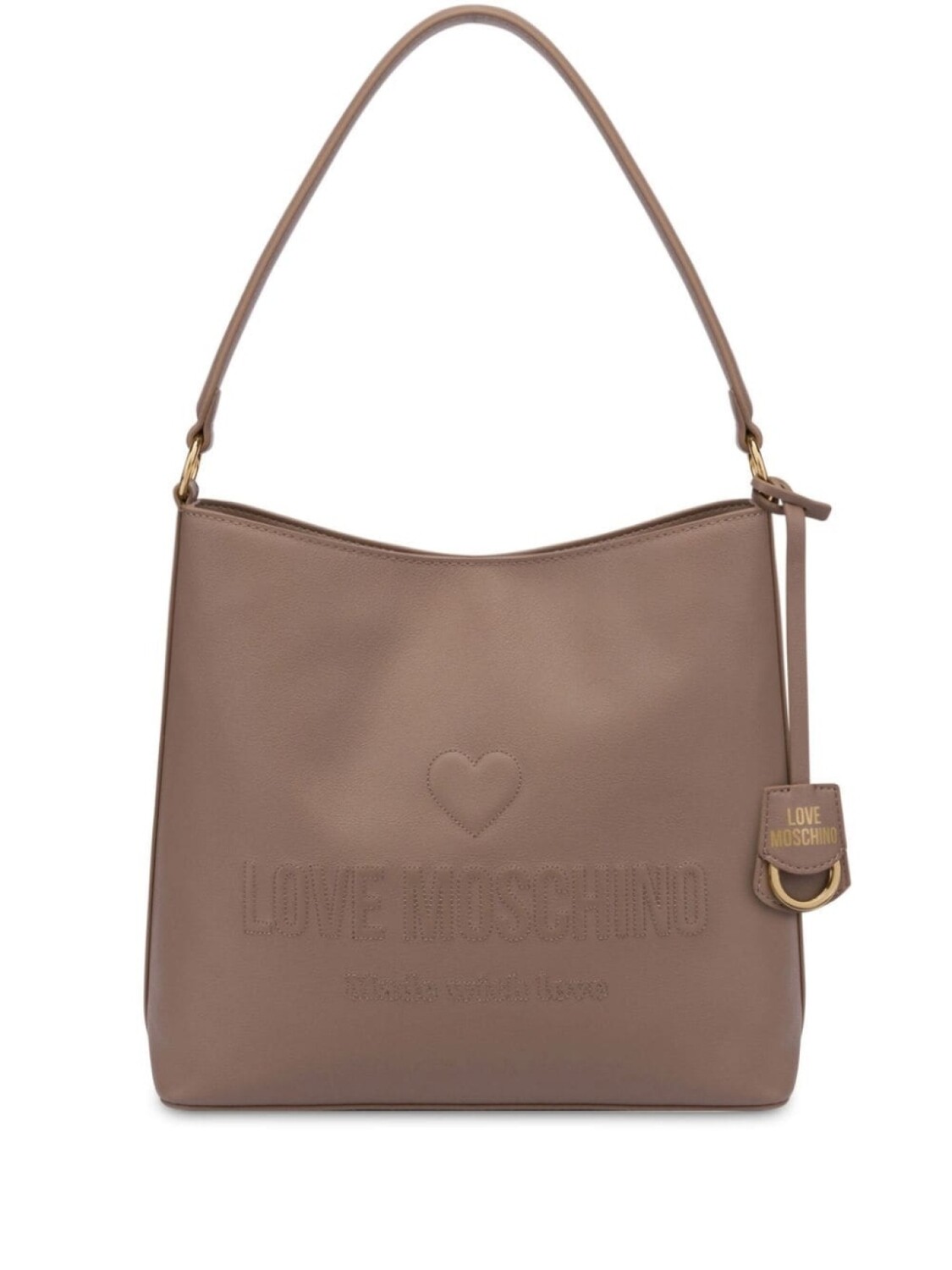 

Love Moschino сумка-тоут с вышитым логотипом, коричневый