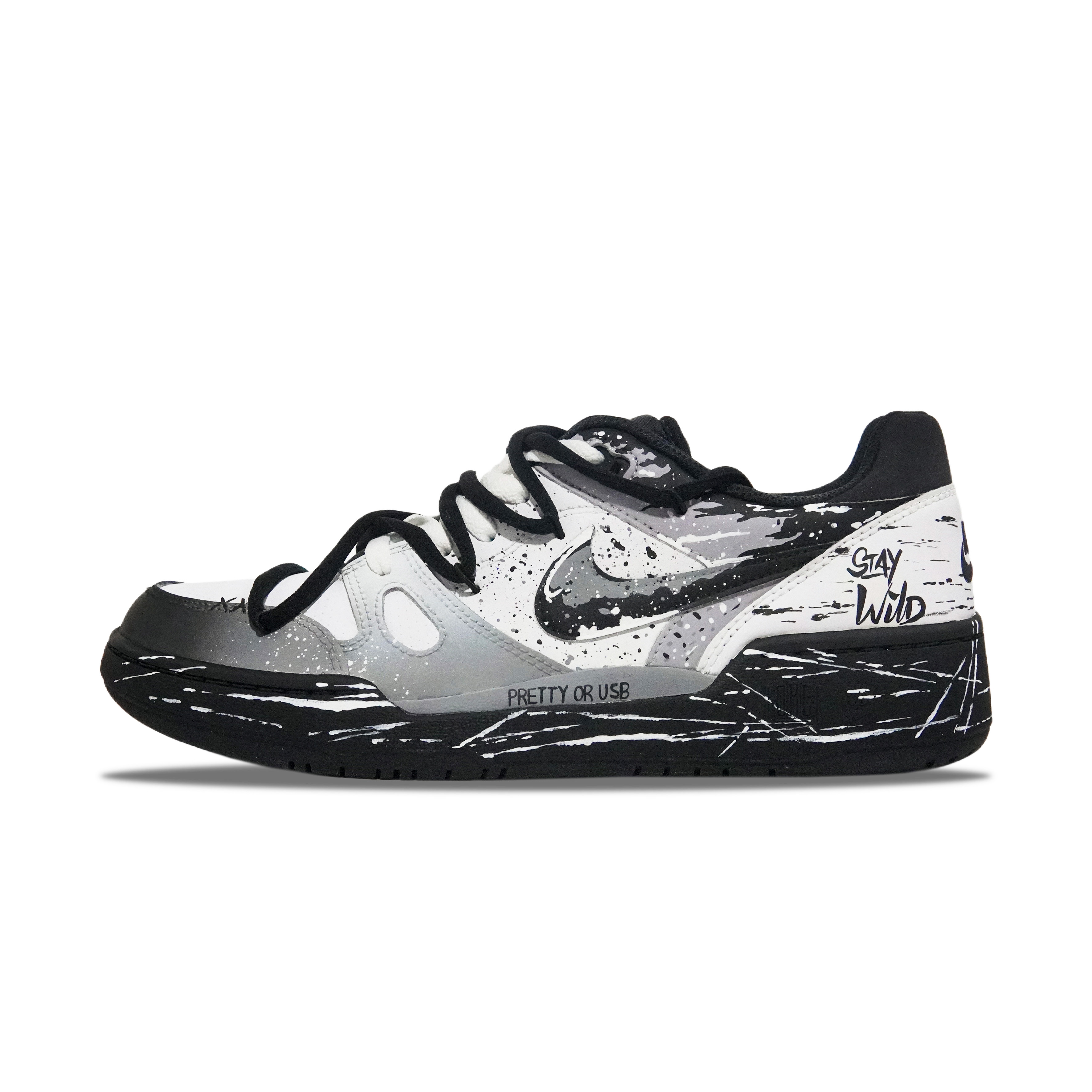 

Nike Кроссовки для скейтбординга Full Force с низким верхом, амортизирующие и износостойкие, мужские, черно-белые