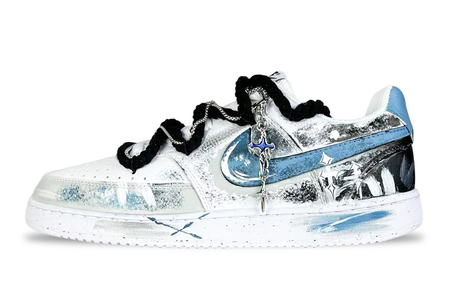 

Nike Court Vision 1 Illusion, Snowfield Blade устойчивые к истиранию низкие скейтборд кроссовки мужские Blue White Black