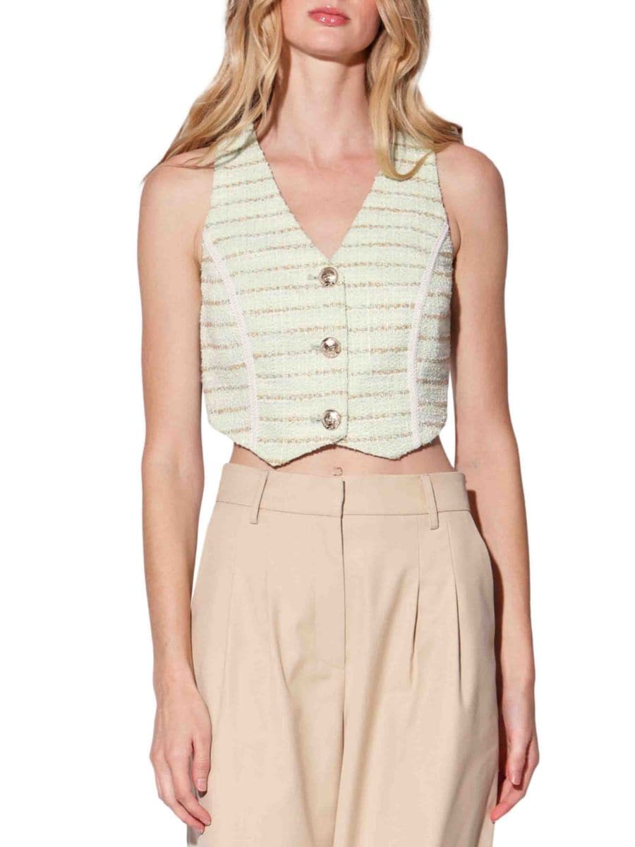 

Укороченный жилет Tory Houndstooth Walter Baker, цвет Cabo Pista Green, Зеленый, Укороченный жилет Tory Houndstooth Walter Baker, цвет Cabo Pista Green