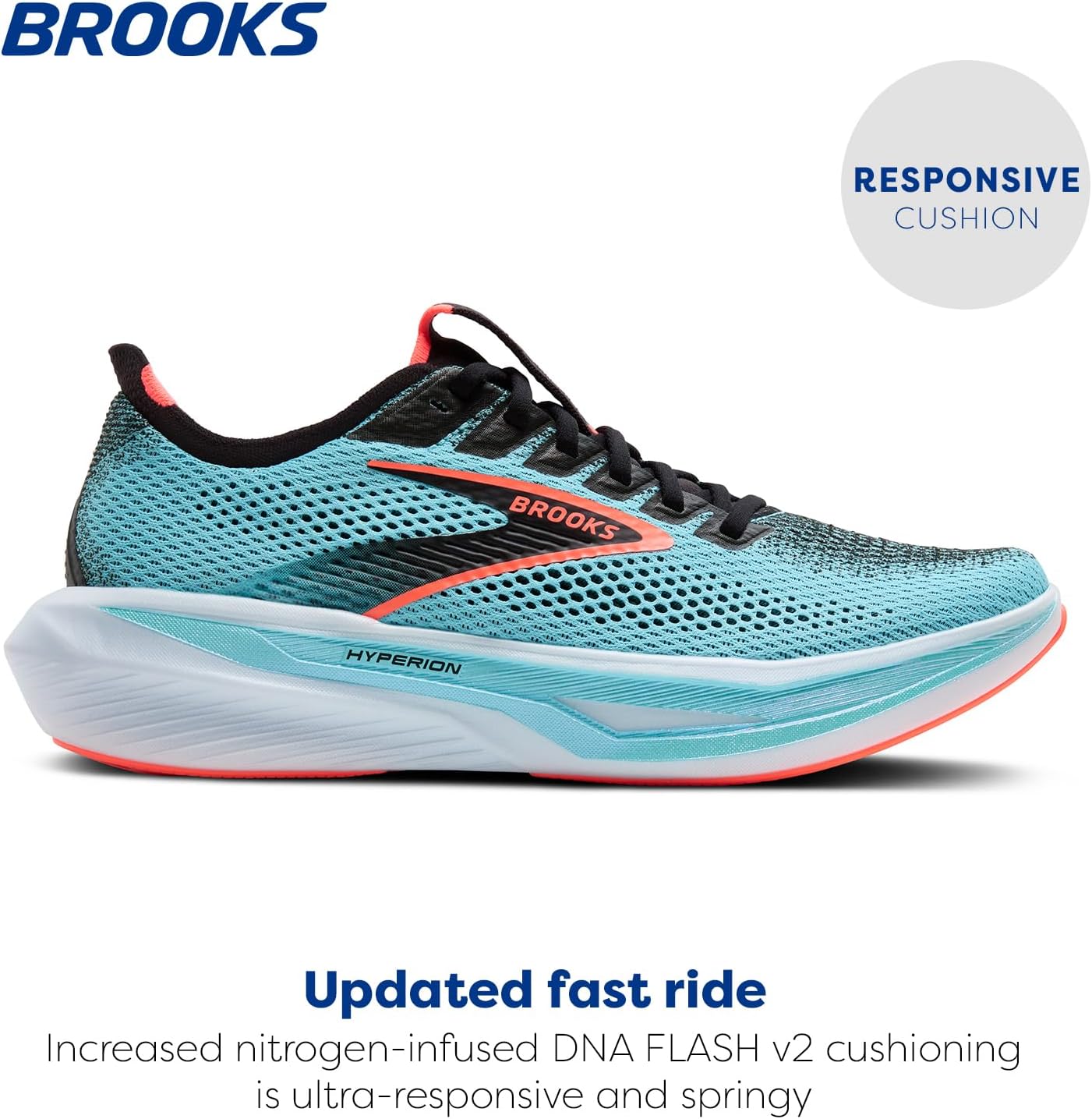 Мужские кроссовки для бега Brooks Hyperion 3 Neutral, черный/розовый — фото 2