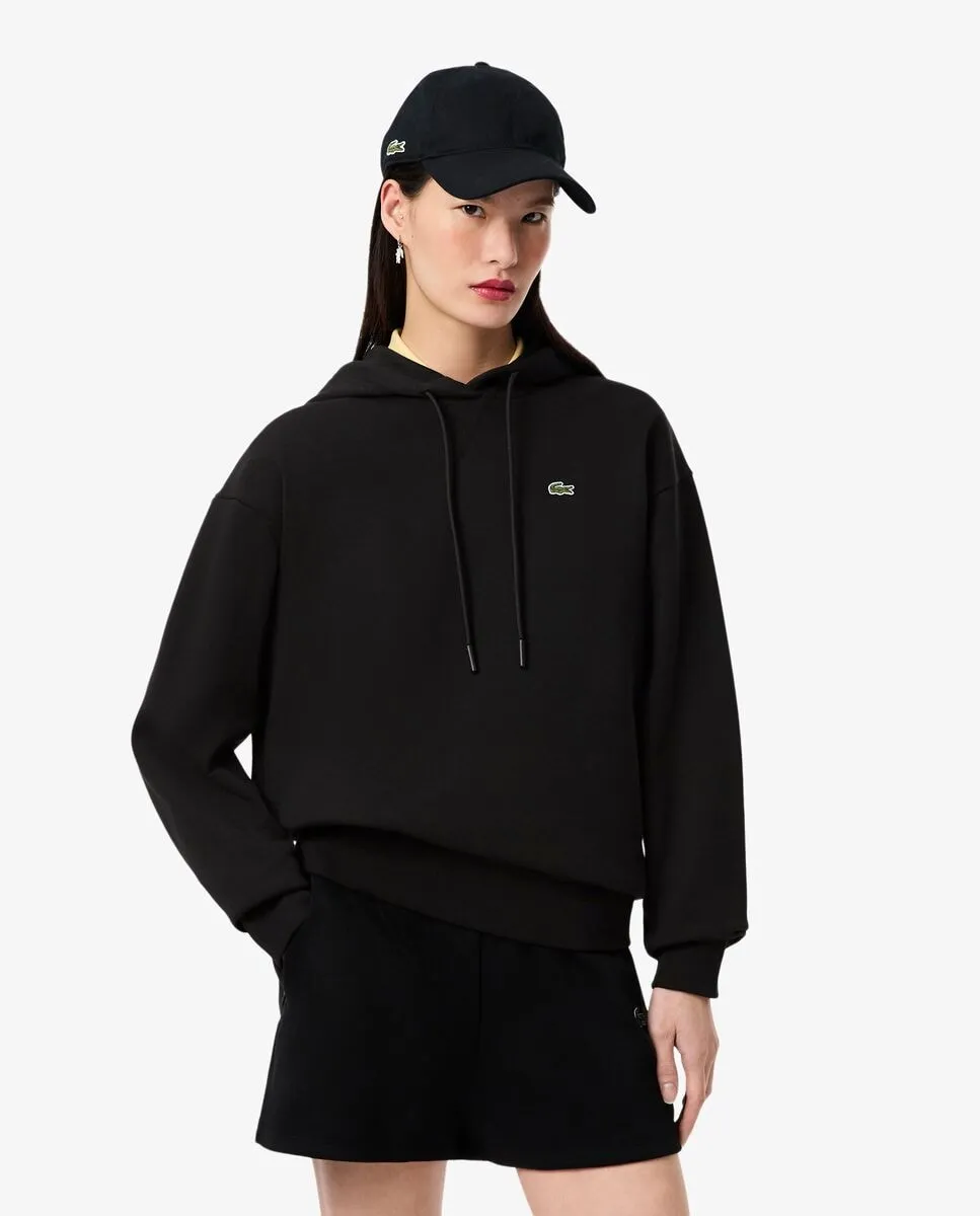 

Женская толстовка с капюшоном из плюша оверсайз Lacoste, черный