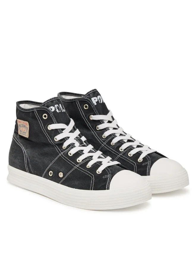 Polo Ralph Lauren Кроссовки Ayers Mid Sk Ltl 809P07628003 из черной ткани — фото 2