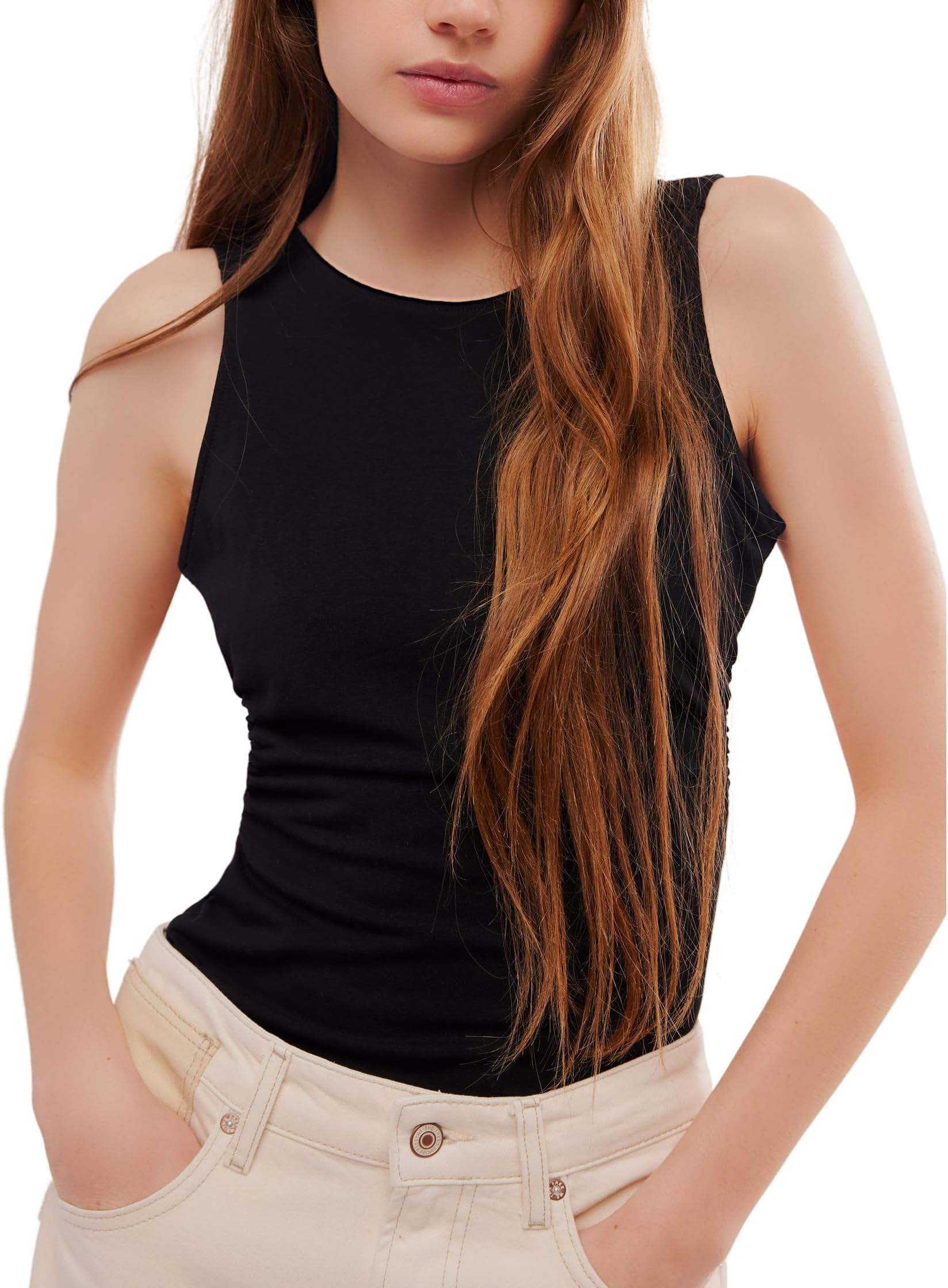 

Женская майка Wear It Out с открытой спиной Free People, Black