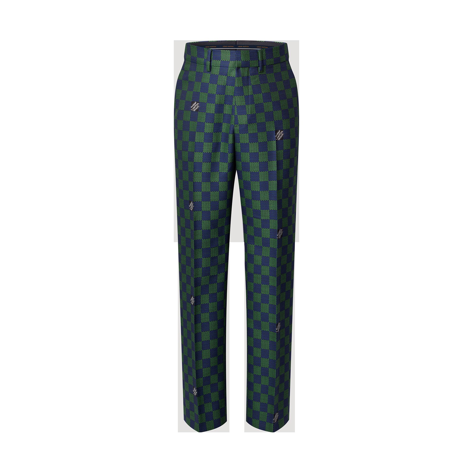 

Жаккардовые шерстяные брюки-сигареты Damier Louis Vuitton, мультиколор