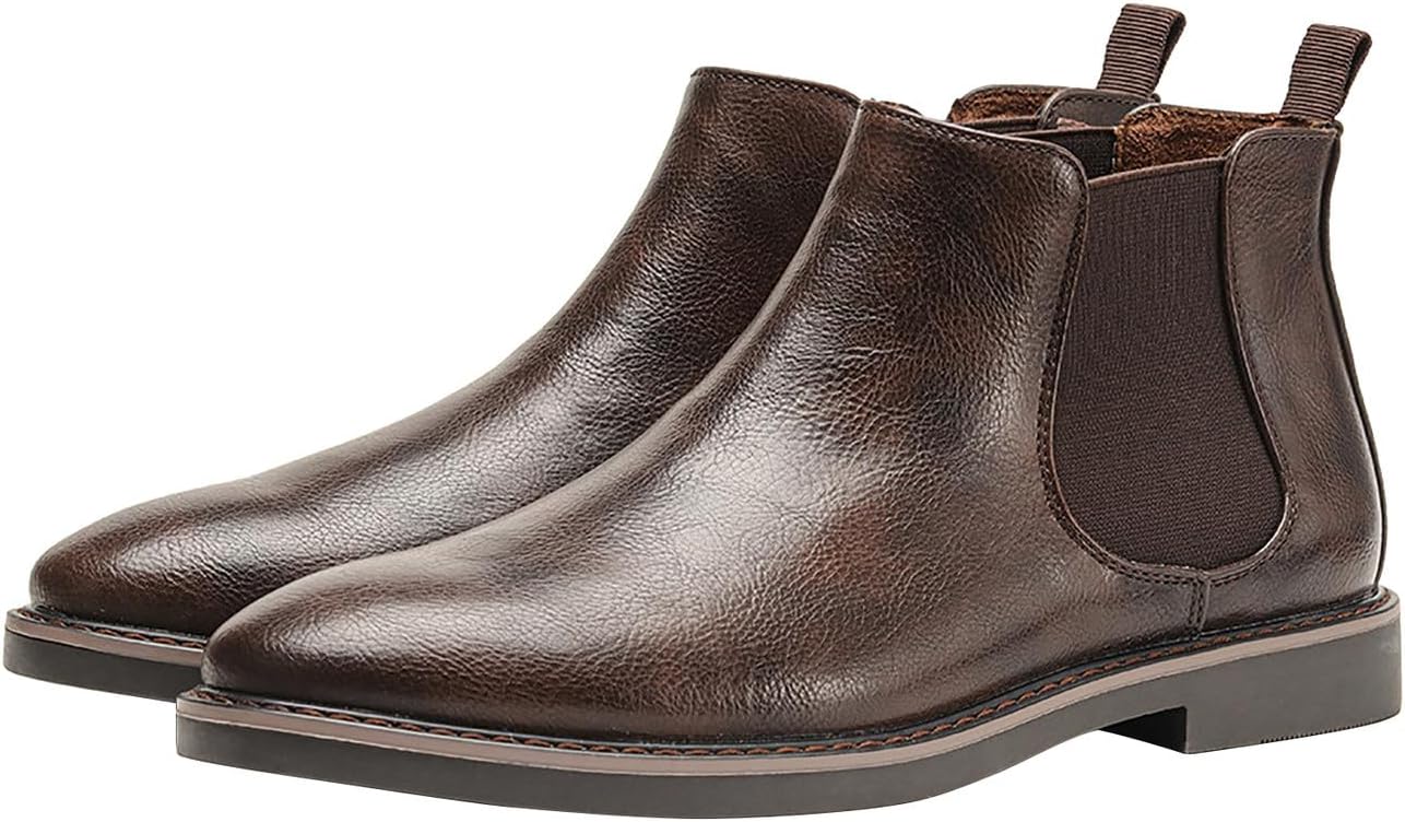 

Мужские ботинки Santimon Mens Chelsea, повседневные замшевые чукка вестерн-ковбойские ботинки до щиколотки, Coffee