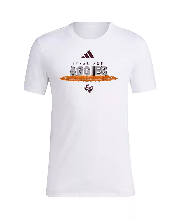 Мужская белая футболка Texas A&M Aggies Softball Pitcher's Circle adidas — фото 3