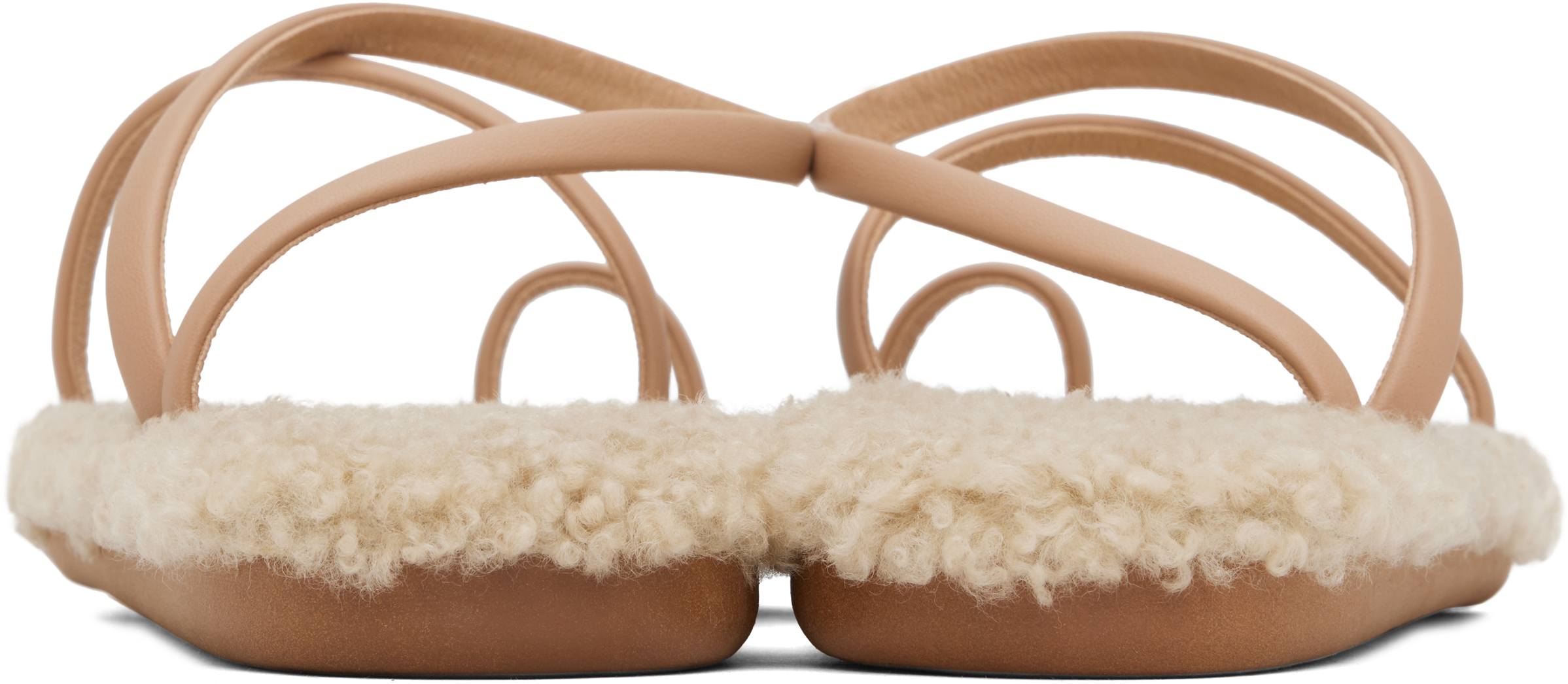 Бежевые сандалии Eleftheria Ancient Greek Sandals, Natural/Natural sheepskin — фото 2