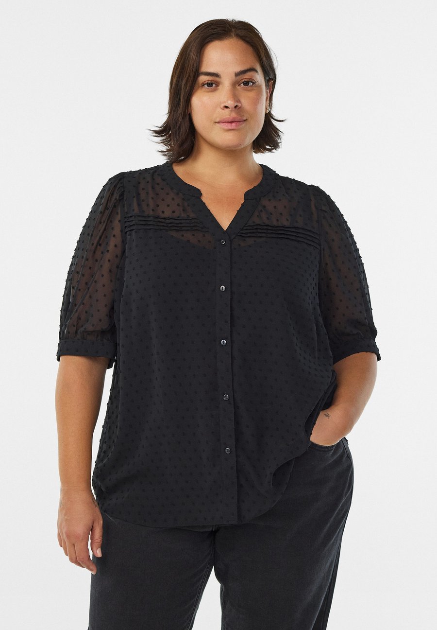 

Блуза Zizzi MIT KURZEM ARM UND GEPUNKTETER TEXTUR, Black