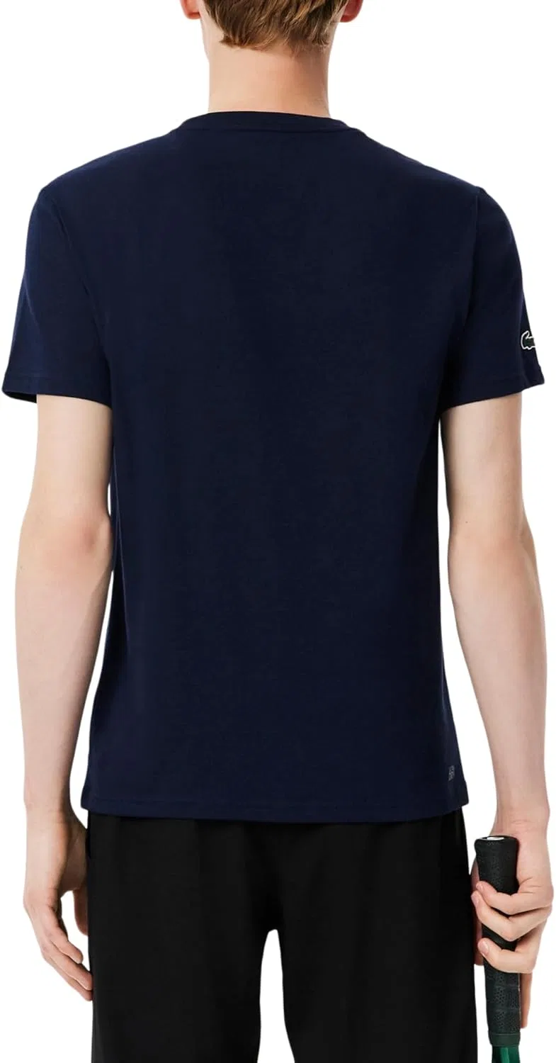 Футболка теннисная Lacoste Tennis X Daniil Medvedev, Navy Blue — фото 2