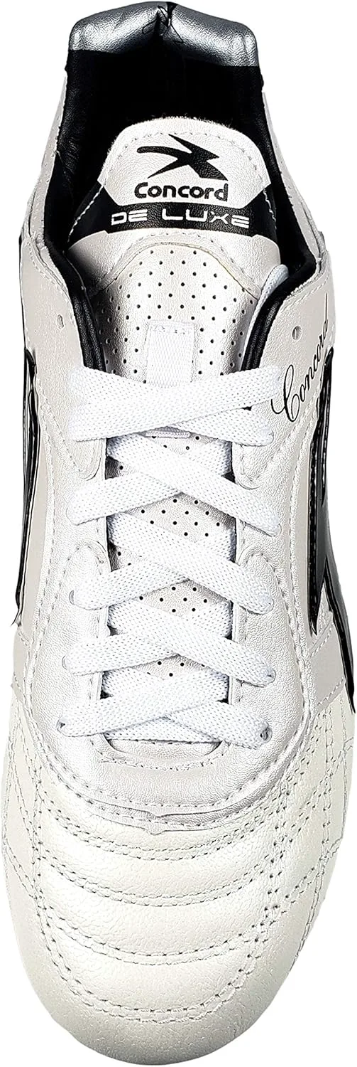 Мужские футбольные бутсы Concord, модель S201XB, бело-черные, кожаные, для твердого грунта Generic, белый/черный — фото 4