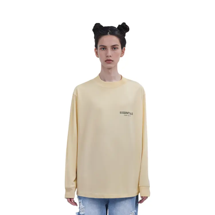 SS22 Футболка унисекс кремовая Fear Of God Essentials, кремовый — фото 4