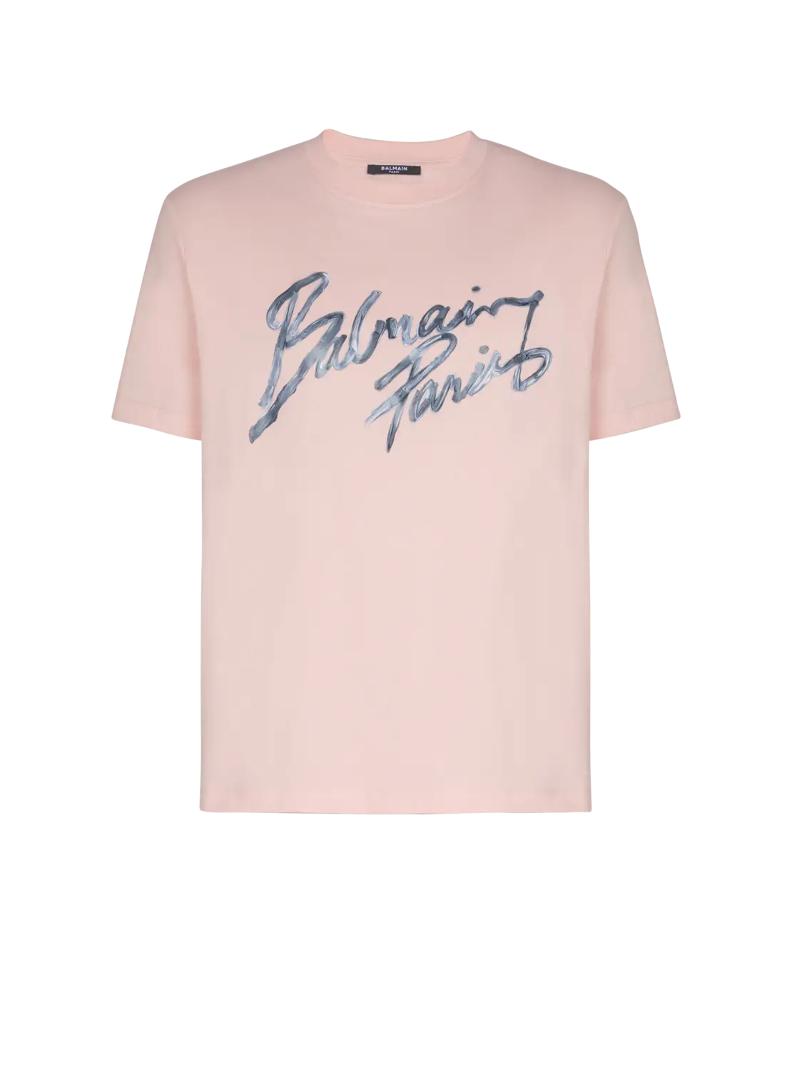 

Футболка из хлопка с принтом Balmain, розовый/зеленый