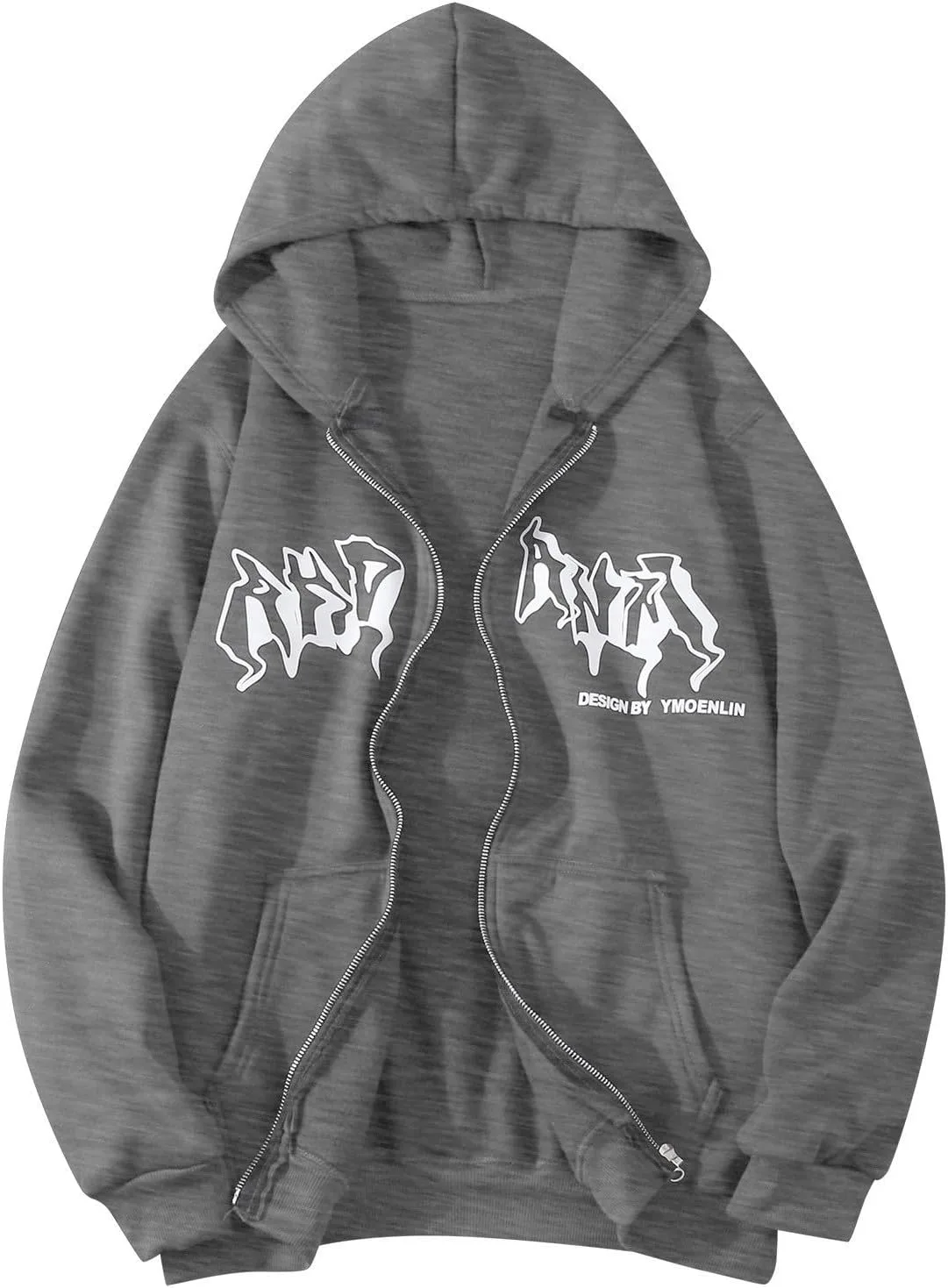 

Толстовка Y2K с капюшоном для мужчин, уличный стиль, на молнии, с карманами