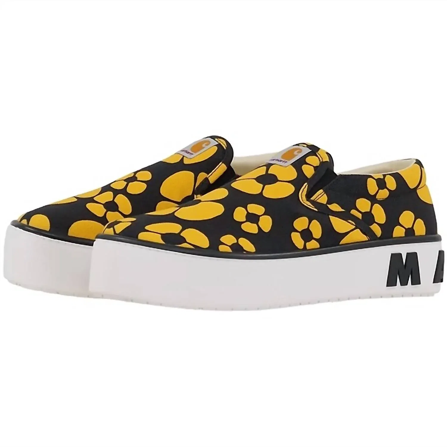 Marni X Carhartt Wip Мужские кроссовки с рисунком лапок, желтые