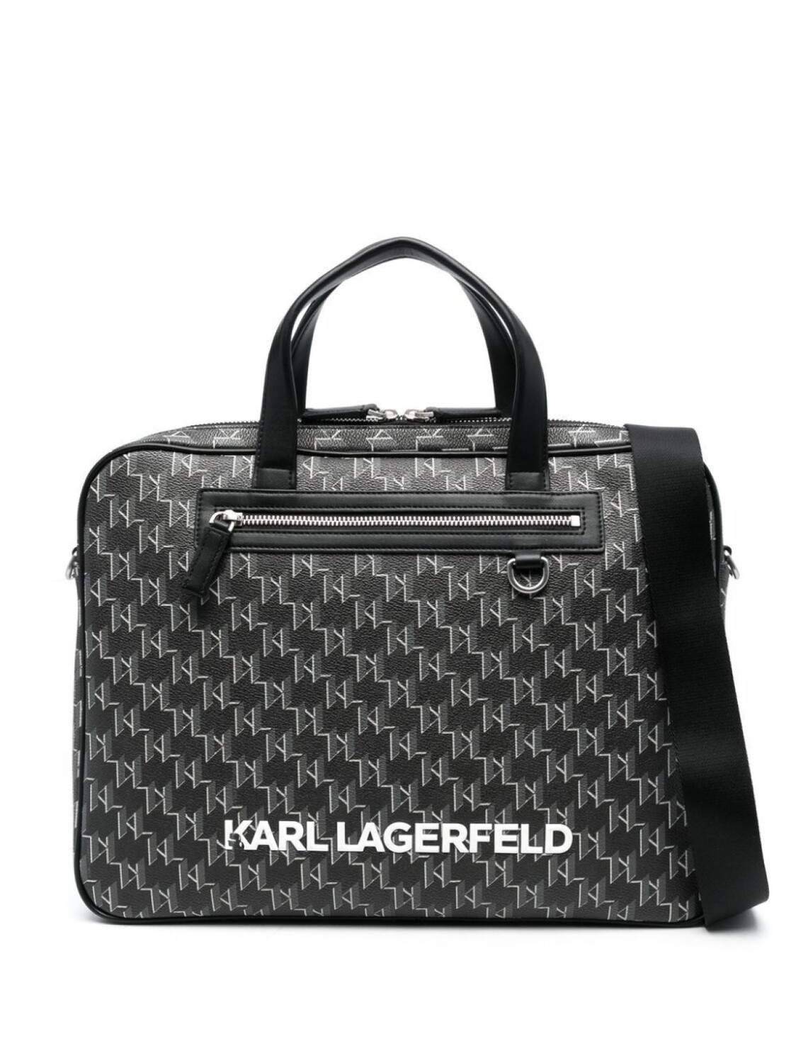 

Портфель с монограммой Karl Lagerfeld, черный