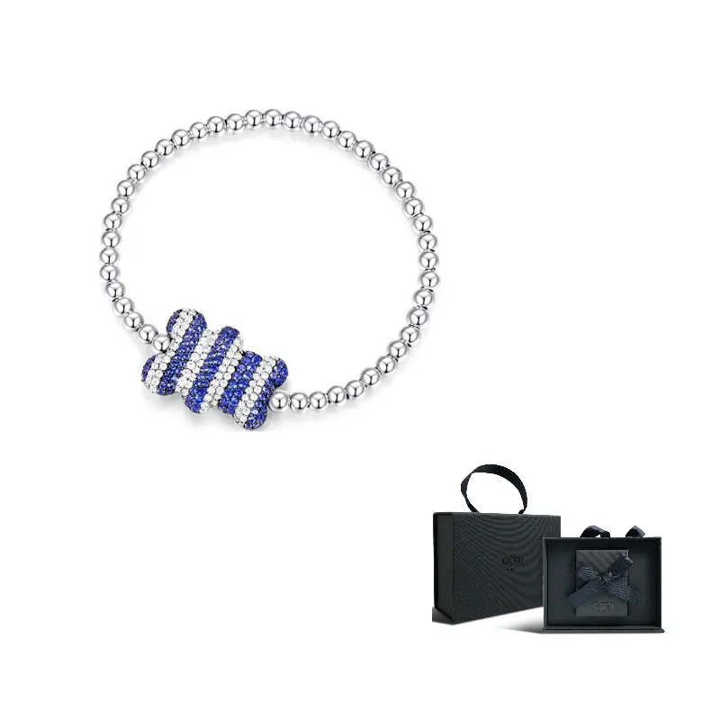 

Apm Monaco Браслет из серебра 925 пробы с кубическим цирконием, женский, сине-серебристый