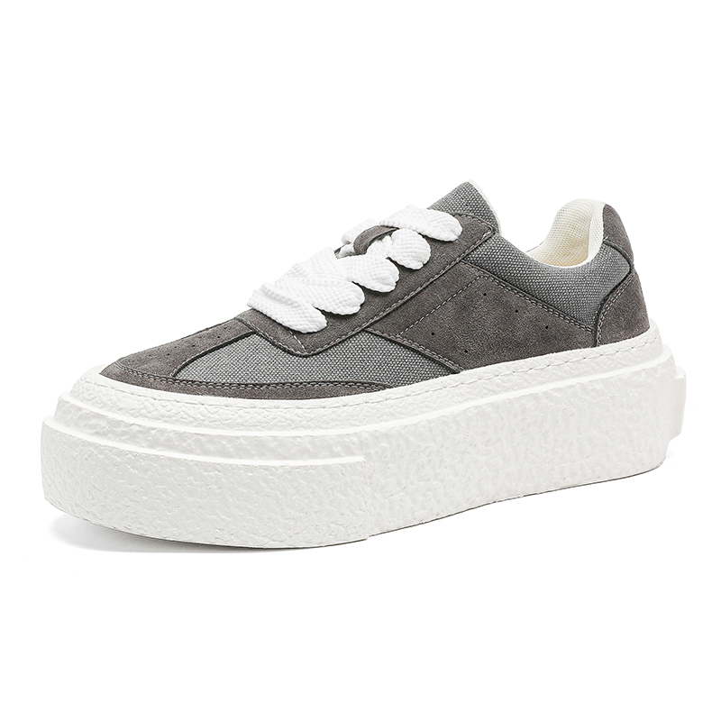 

V05 Дышащие амортизирующие низкие скейтерские кроссовки для увеличения роста унисекс серые женские, цвет Gray Women's