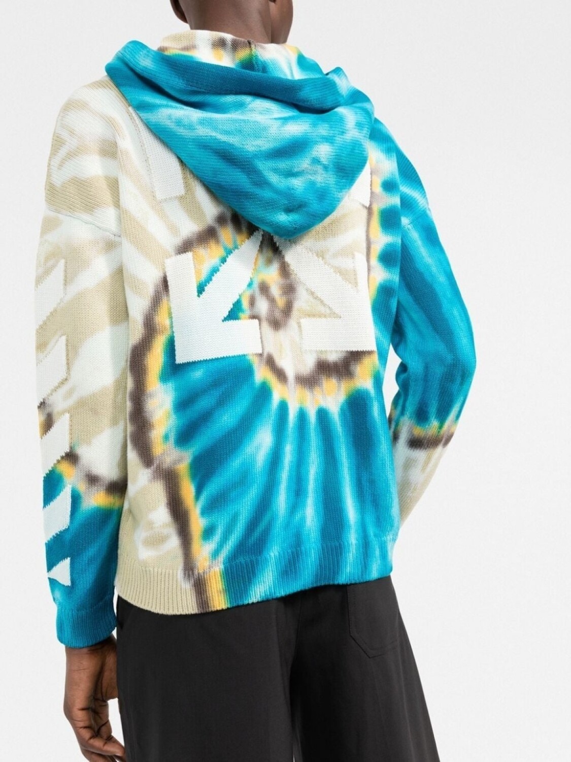 Off-White худи с принтом тай-дай и логотипом Arrows, нейтральный цвет — фото 3
